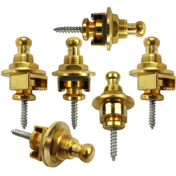 NEW 6 PCS Guitar Strap Locks Buttons Non-slip Security Straplocks guitar (Gold) - Picture 5 of 10